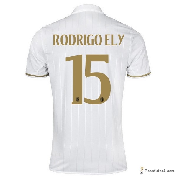 Camiseta AC Milan Replica Segunda Ropa Rodrigoely 2016/17 Blanco